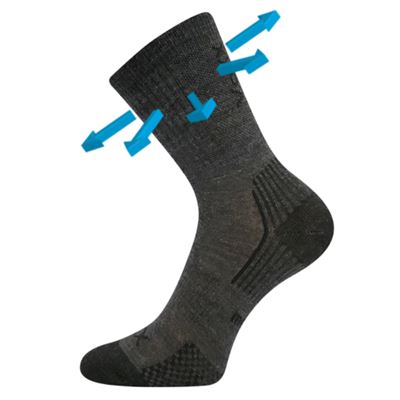 Children's thin merino socks OPTIMALIK with silver ions DARK GREY