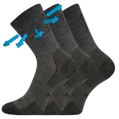 Children's thin merino socks OPTIMALIK with silver ions DARK GREY