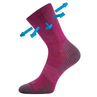 Children's thin merino socks OPTIMALIK with silver ions FUXIA