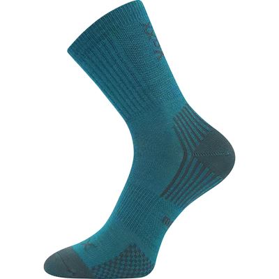 Children's thin merino socks OPTIMALIK with silver ions BLUE-GREEN