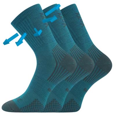 Children's thin merino socks OPTIMALIK with silver ions BLUE-GREEN
