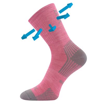 Children's thin merino socks OPTIMALIK with silver ions PINK