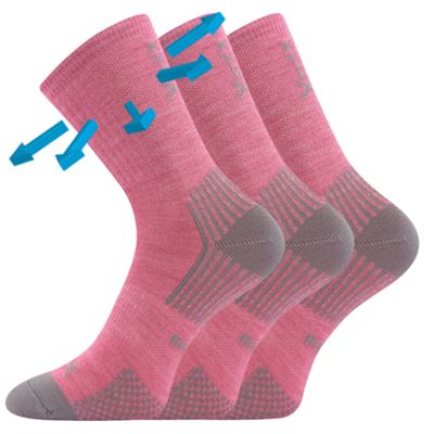 Children's thin merino socks OPTIMALIK with silver ions PINK