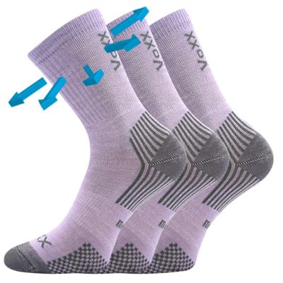 Children's thin merino socks OPTIMALIK with silver ions LIGHT PURPLE