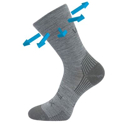Thin OPTIMUS merino socks with silver ions LIGHT GREY