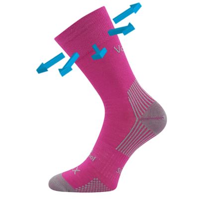 Thin merino socks OPTIMUS with silver ions FUXIA