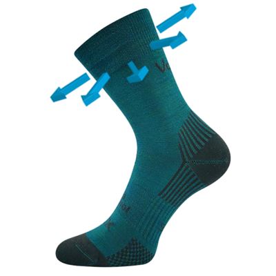 Thin merino socks OPTIMUS with silver ions BLUE-GREEN