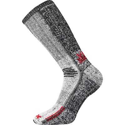 ORBIT winter thermo socks made of merino wool GREY MELANGE WITH RED
