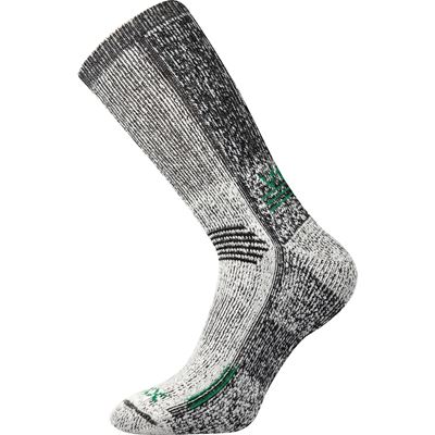 ORBIT winter thermo socks made of merino wool GREY MELANGE WITH GREEN