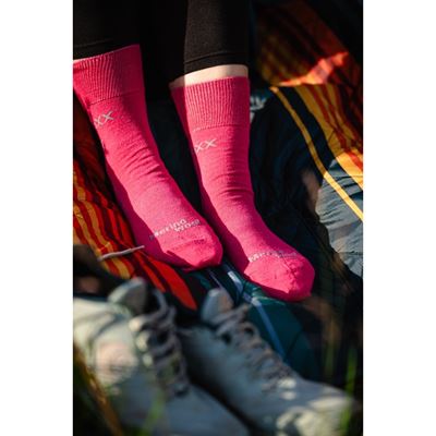 Thin merino socks ORIONIS with silver ions FUXIA