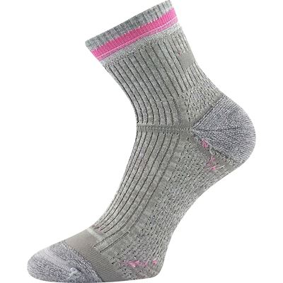 OULU double-layer merino wool socks medium high LIGHT GREY with pink VoXX 126853 2