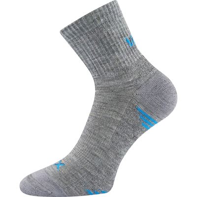 OULU double-layer merino wool socks medium high LIGHT GREY with turquoise