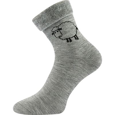 OVEČKANA light grey melange winter woollen socks