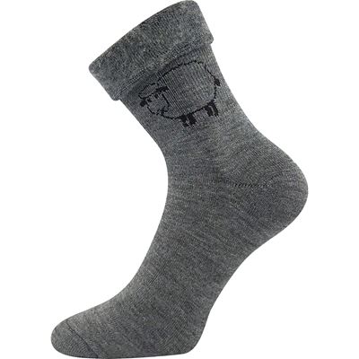 OVEČKANA dark grey melange winter woollen socks