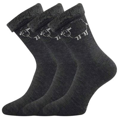 OVEČKANA dark grey melange winter woollen socks