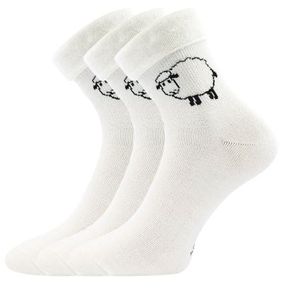 OVEČKANA cream-coloured winter woollen socks