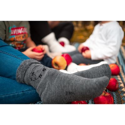 OVEČKANA dark grey melange winter woollen socks