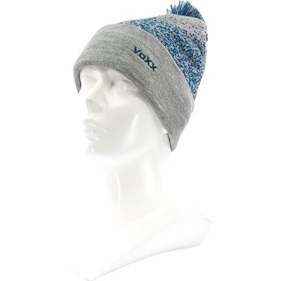 Men's knitted PARAGAN winter hat with pompom LIGHT GREY