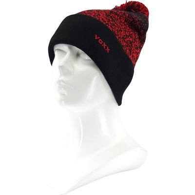 Men's knitted PARAGAN winter hat with pompom BLACK