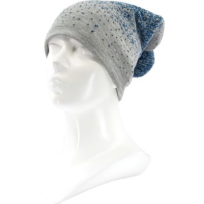 Men's knitted PARAGAN winter hat with pompom LIGHT GREY