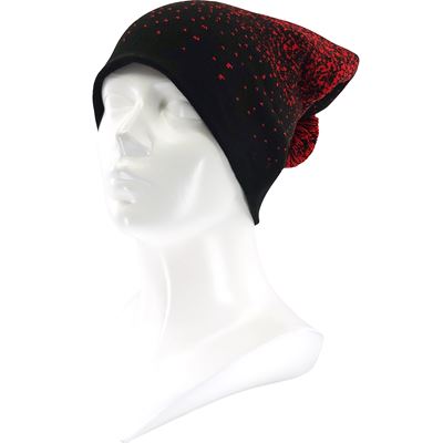 Men's knitted PARAGAN winter hat with pompom BLACK