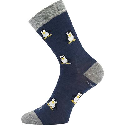 PENGUINIK thin merino children's socks with silver ions JEANS