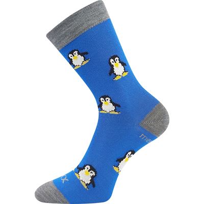 PENGUINIK thin merino children's socks with silver ions BLUE