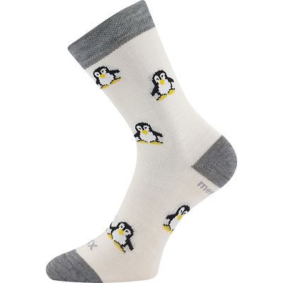 PENGUINIK thin merino children's socks with silver ions ECRU