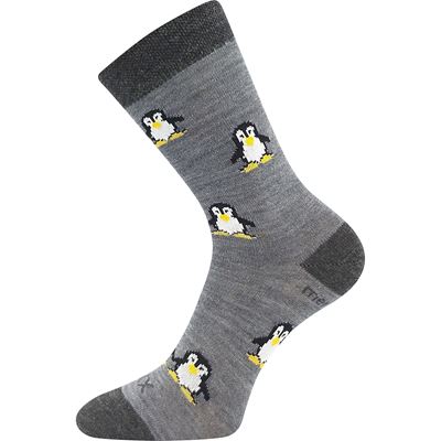 PENGUINIK thin merino children's socks with silver ions GREY