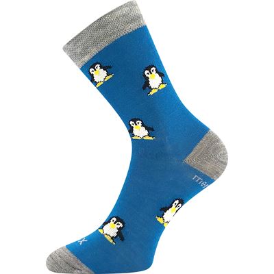 PENGUINIK thin merino children's socks with silver ions DARK TURQUOISE