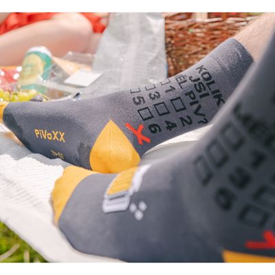 Men's summer socks PIVOXX funny with BEER pictures mix 6 (3 pairs)