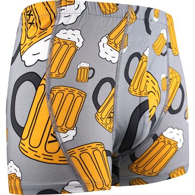 Men's boxer shorts with picture KEVIN cotton BEER small LIGHT GREY
