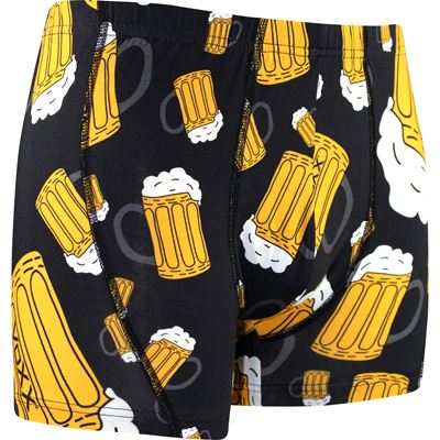 Men's boxer shorts with picture KEVIN cotton BEER large BLACK
