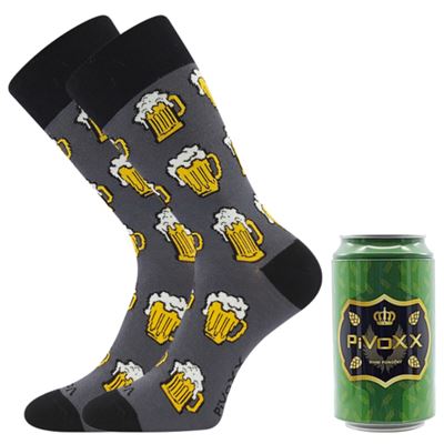 Men's summer socks PIVOXX + CAN with BEER images, pattern A