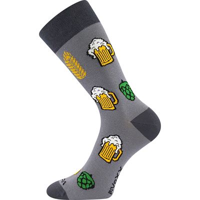Men's summer socks PIVOXX + CAN with BEER images, pattern D