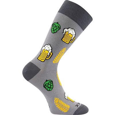 Men's summer socks PIVOXX + CAN with BEER images, pattern D