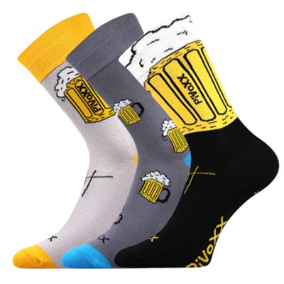 Men's summer socks PIVOXX funny with BEER pictures mix 2 (3 pairs)