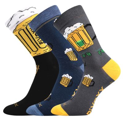 Men's summer socks PIVOXX funny with pictures of BEER mix 5 (3 pairs)