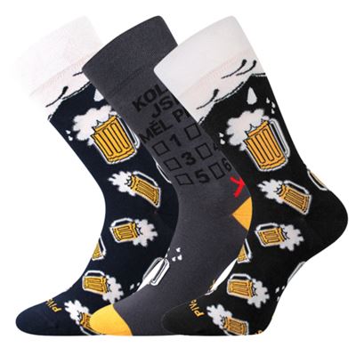 Men's summer socks PIVOXX funny with BEER pictures mix 6 (3 pairs)