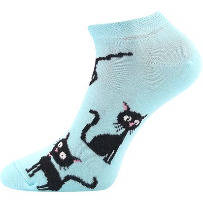 Women's low socks PIKI 55 summer WITH CATS mix A (3 pairs)