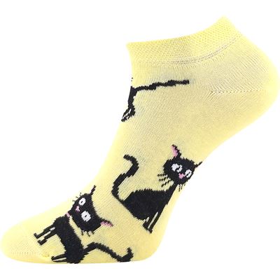 Women's low socks PIKI 55 summer WITH CATS mix A (3 pairs)