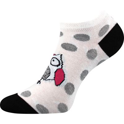 Women's low socks PIKI 62 summer polka dot with owls (3 pairs)