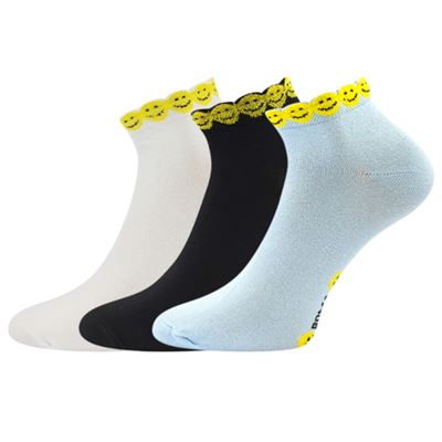 Women's low socks PIKI 68 summer MIX SMILE (3 pairs)