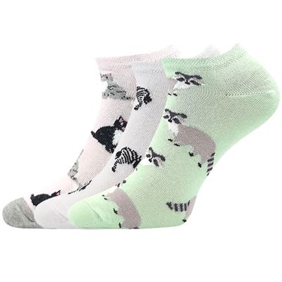 Women's low socks PIKI 71 summer WITH ANIMALS (3 pairs)