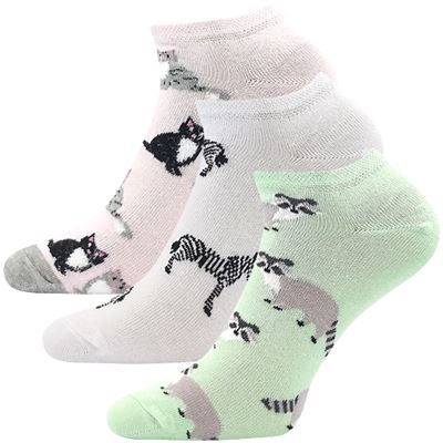 Women's low socks PIKI 71 summer WITH ANIMALS (3 pairs)