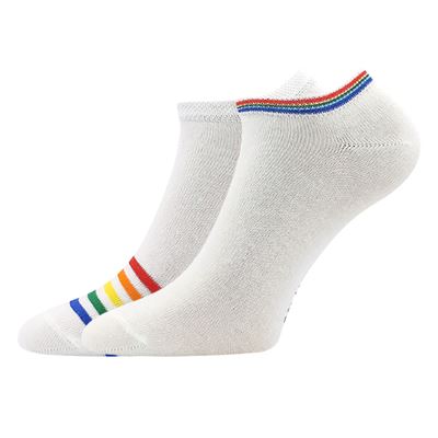 Women's low socks PIKI 74 summer STRIPED white (2 pairs)