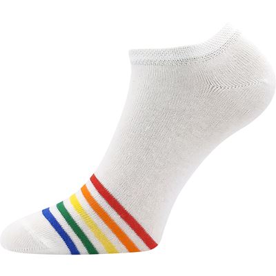 Women's low socks PIKI 74 summer STRIPED white (2 pairs)