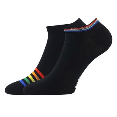 Women's low socks PIKI 74 summer STRIPED black (2 pairs)