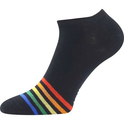 Women's low socks PIKI 74 summer STRIPED black (2 pairs)