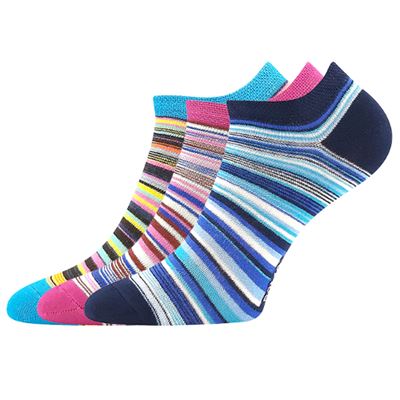 Women's low socks PIKI 75 summer STRIPED (3 pairs)